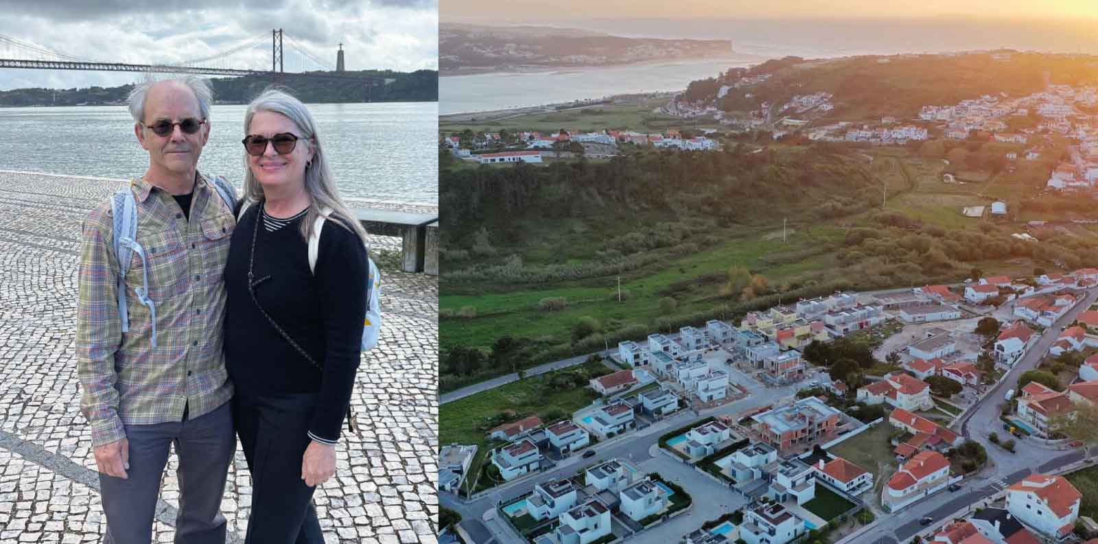 Ron Jennifer in Lisboa and to the reight their new home in Foz do Arelho