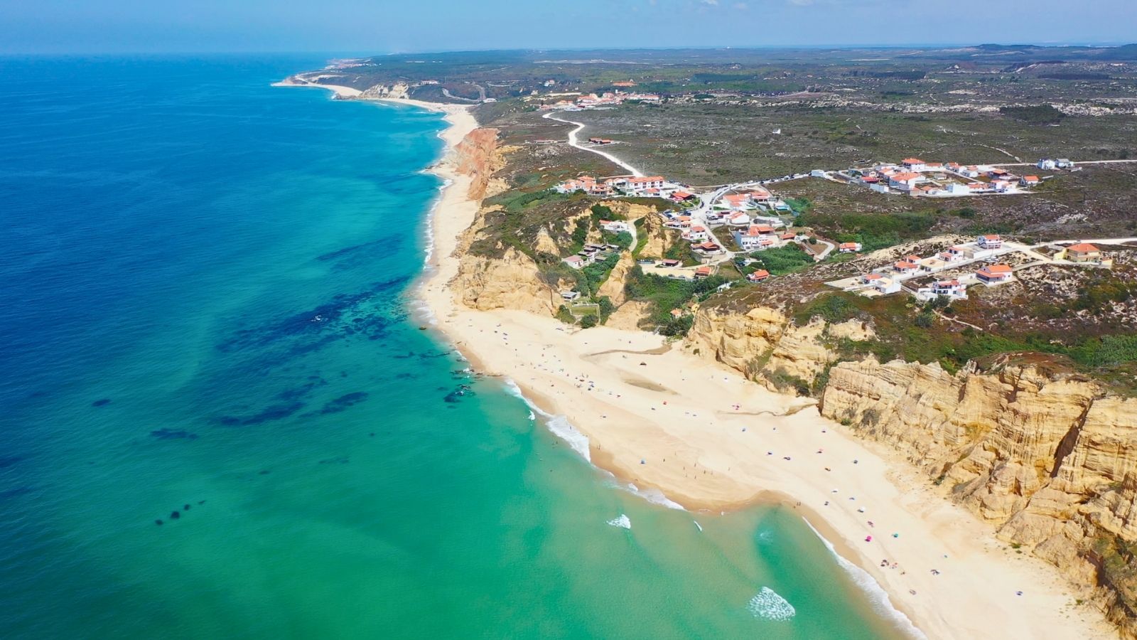Vale Furado Beach on Portugals Silver Coast just a short drive north of Nazaré and surrounded by pine forest and the Atlantic Ocean