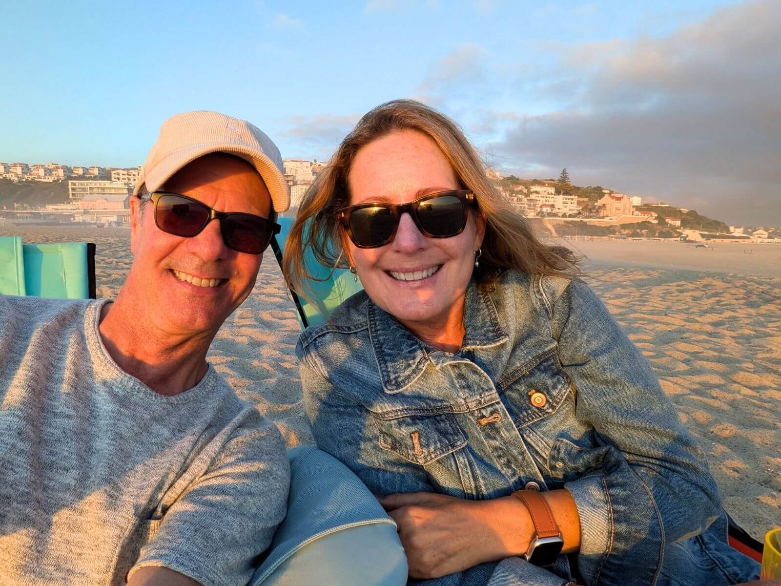 Steve and Angela from the USA at Foz do Arelho Beach